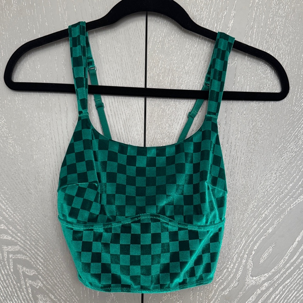 Colsie Teal Checkered Bra
